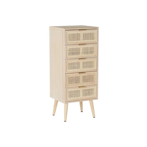 Kommode i paulownia og MDF, natur - 42 × 36,5 × 100,5 cm, 5 skuffer
