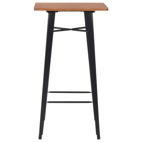 Barbord 60x60x108 cm massivt fyrretræ og stål sort