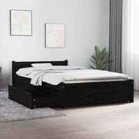 Sengeramme med skuffer 90x200 cm sort
