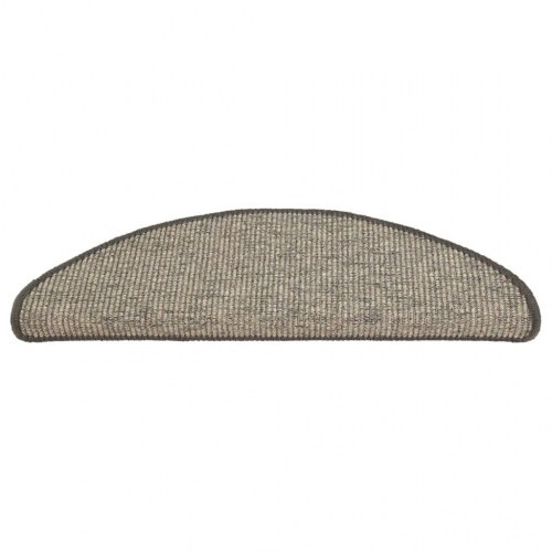 Trappemåtter - 15 stk. halvrunde 65 × 21 × 4 cm, beige/grå