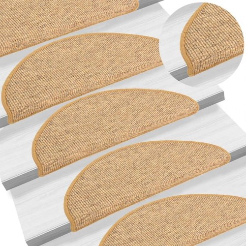 Trappemåtter 15 stk. 65x21x4 cm sisal halvrund store