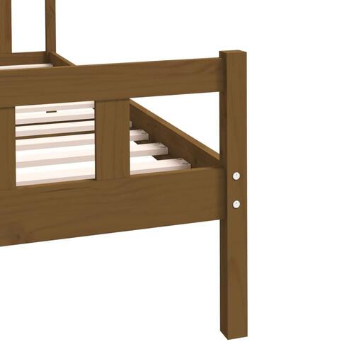 Sengeramme 100x200 cm massivt træ gyldenbrun