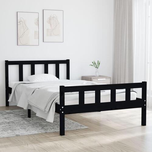 Sengeramme 100x200 cm massivt træ sort