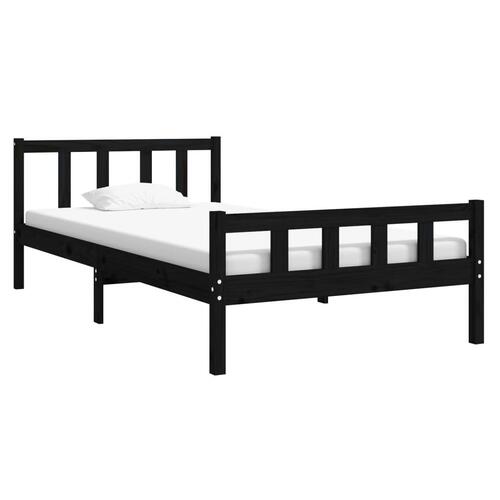 Sengeramme 100x200 cm massivt træ sort