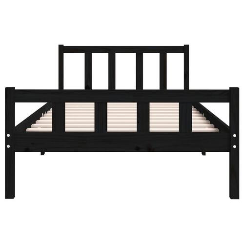 Sengeramme 100x200 cm massivt træ sort