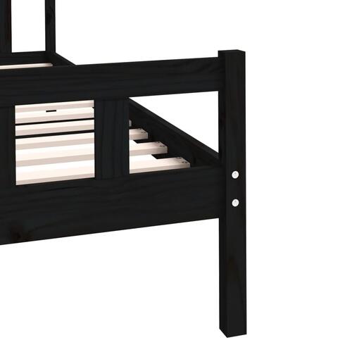 Sengeramme 100x200 cm massivt træ sort