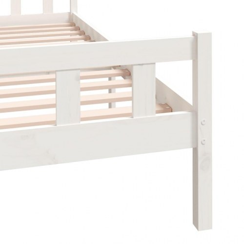 Sengeramme 140x200 cm massivt træ hvid