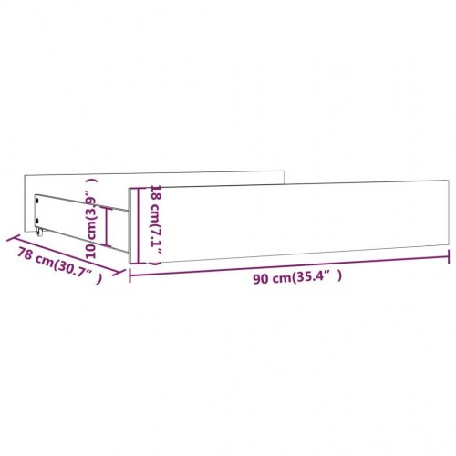 Sengeskuffer 2 stk. i massivt fyrretræ - 90 × 78 × 18 cm