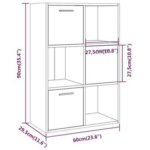 Opbevaringsskab 60x29,5x90 cm røget egetræsfarve