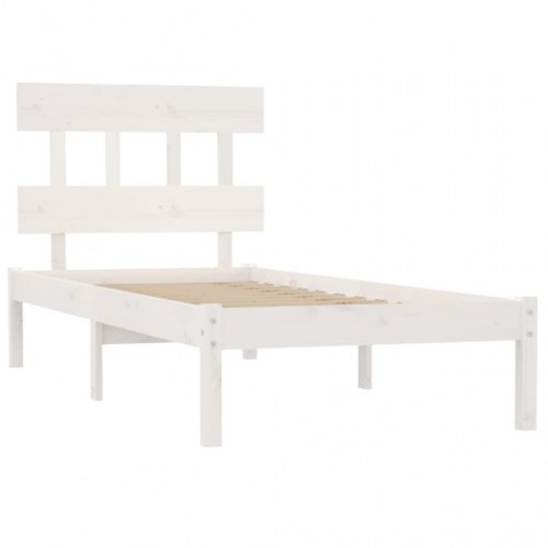 Sengeramme 90x200 cm massivt træ hvid