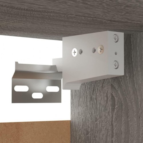 Væghængtee tv-skab 8 stk. 30,5x30x30 cm grå og sonoma-eg