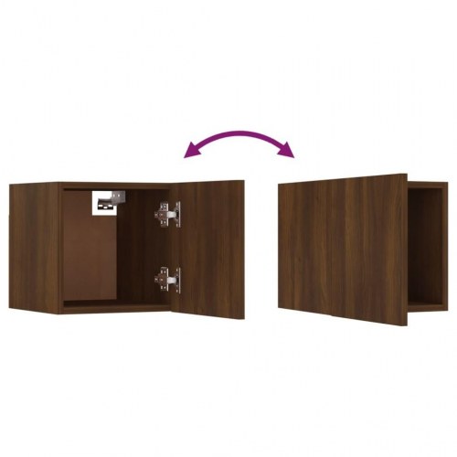 Væghængte tv-skabe 8 stk. 30,5x30x30 cm brun egetræ
