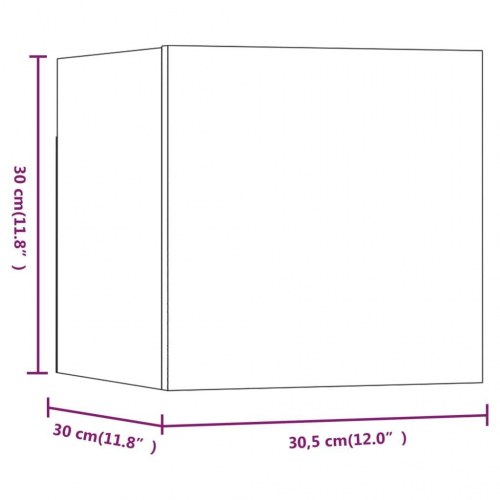 Væghængte tv-skabe 8 stk. 30,5x30x30 cm brun egetræ