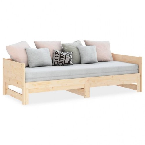 Daybed med udtræk 2x(90x190) cm massivt fyrretræ