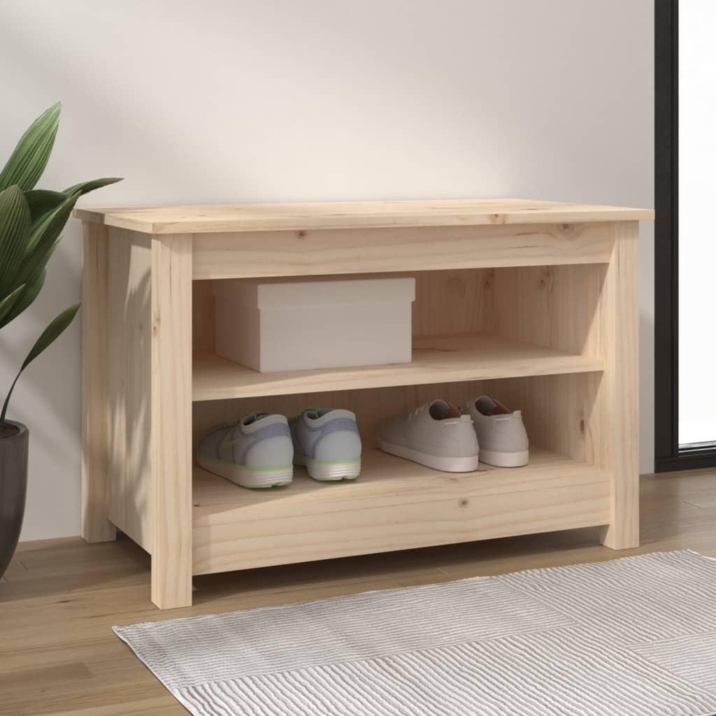 Skobænk 70x38x45,5 cm massivt fyrretræ