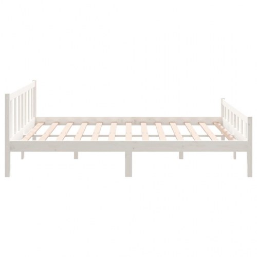 Sengeramme 120x200 cm massivt træ hvid