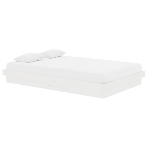 Sengeramme 120x190 cm i massivt fyrretræ - hvid (Small Double)