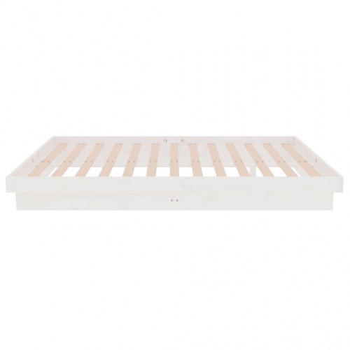 Sengeramme 120x190 cm i massivt fyrretræ - hvid (Small Double)