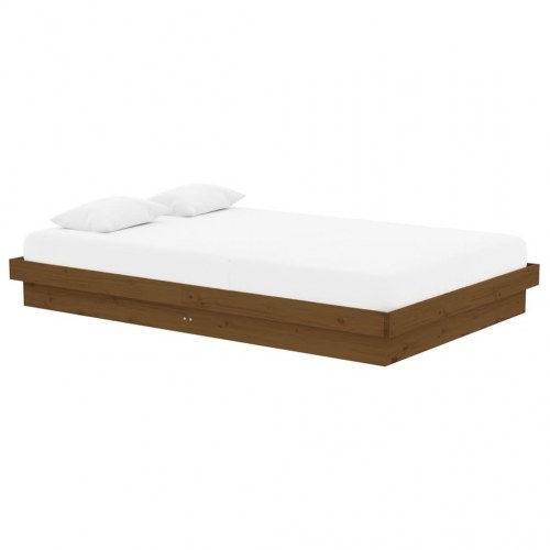 Sengeramme 120x190 cm i massivt fyr - gyldenbrun (Small Double)