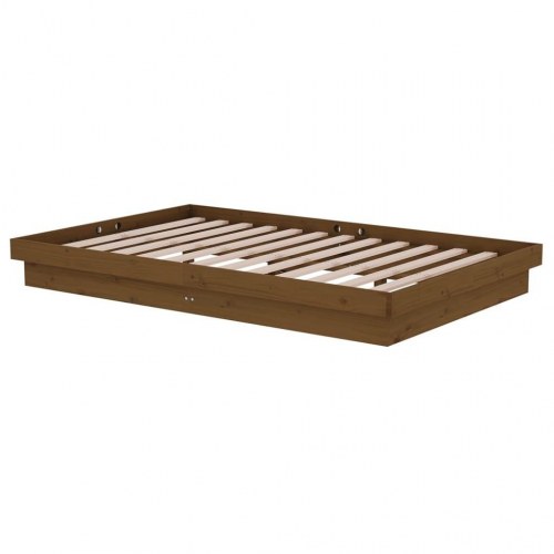 Sengeramme 120x190 cm i massivt fyr - gyldenbrun (Small Double)