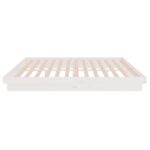 Sengeramme i massivt fyrretræ - 140×190 cm, hvid