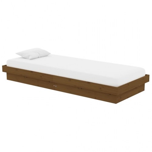 Sengeramme 75x190 cm - Small Single i massivt fyr, gyldenbrun