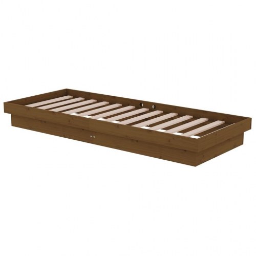 Sengeramme 75x190 cm - Small Single i massivt fyr, gyldenbrun