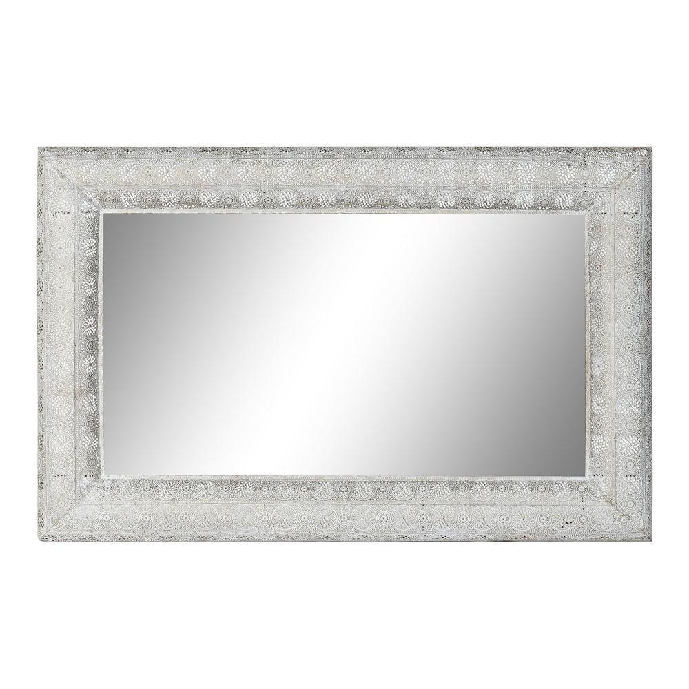 Vægspejl Hvid Gylden Metal Spejl Araber Vintage 80 x 6 x 123 cm 80 x 8 x 123 cm