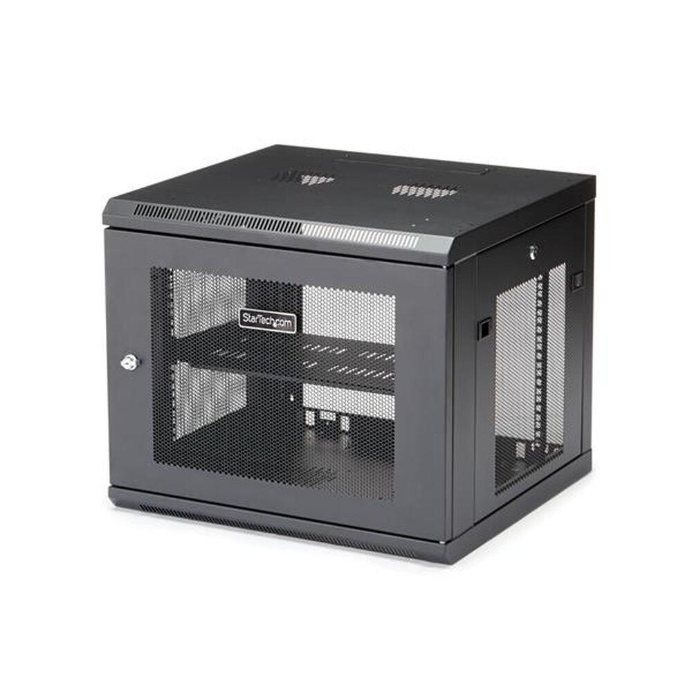 StarTech.com "9U Wall Mount Server Rack Cabinet - 4-Post Adjustable Depth (2"" to 19"") Network Equipment Enclosure Cable Management (RK920WALM)"
