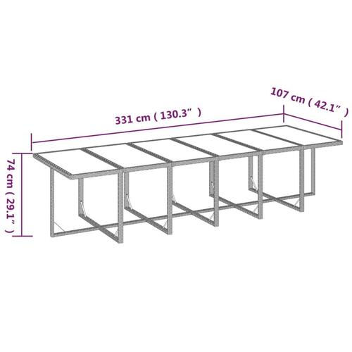 Spisebordssæt til haven 17 dele med hynder polyrattan sort