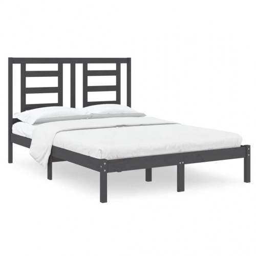 Sengeramme 120x190 cm Small Double massivt træ grå