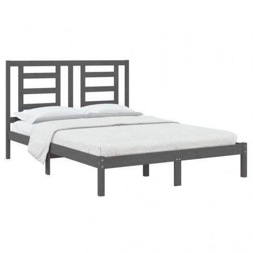 Sengeramme 150x200 cm King Size massivt fyrretræ grå