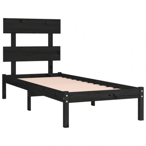 Sengeramme 75x190 cm Small Single massivt træ sort
