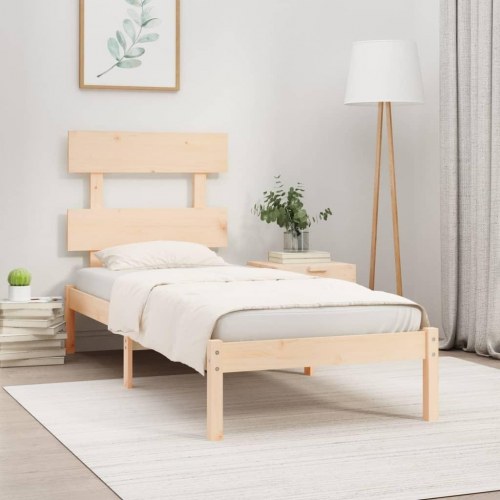 Sengeramme med sengegærde i massivt fyrretræ 90 x 190 cm