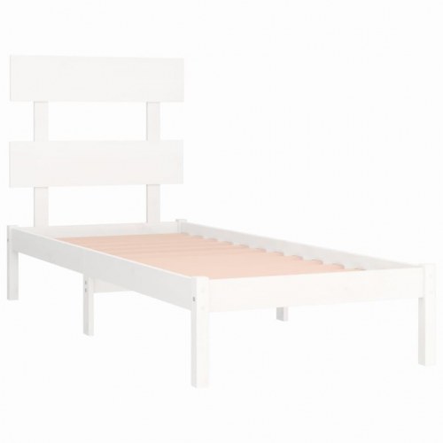 Sengeramme 90 x 200 cm i massivt fyrretræ - hvid