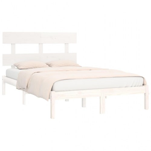 Sengestel 180 x 200 cm Super King i massivt fyrretræ - hvid