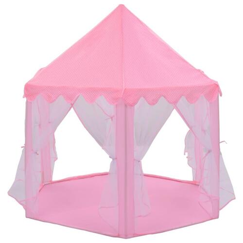 Legetelt med 250 bolde 133x140 cm prinsessetema pink