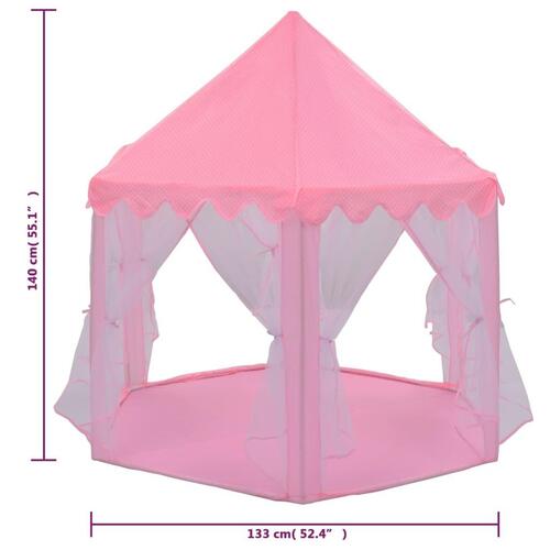 Legetelt med 250 bolde 133x140 cm prinsessetema pink