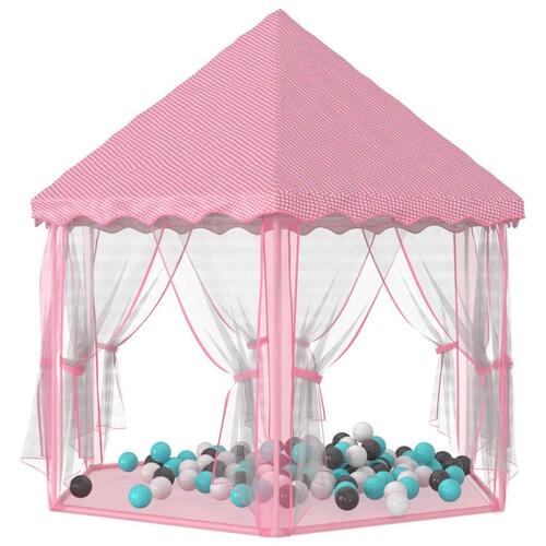 Legetelt med 250 bolde 133x140 cm prinsessetema pink