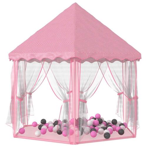 Legetelt med 250 bolde 133x140 cm prinsessetema pink