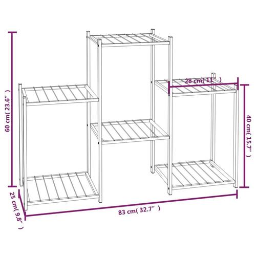 Blomsterstativ 83x25x60 cm jern sort