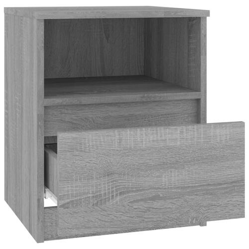 Sengebord 40x40x50 cm konstrueret træ grå sonoma-eg