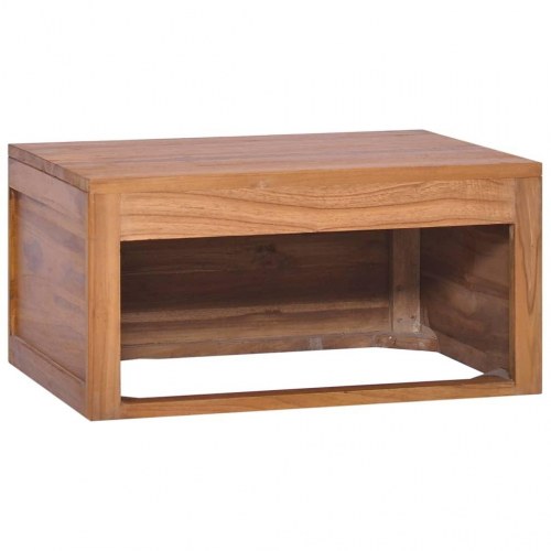 Væghængt badeværelsesskab 60×45×30 cm i massivt teaktræ