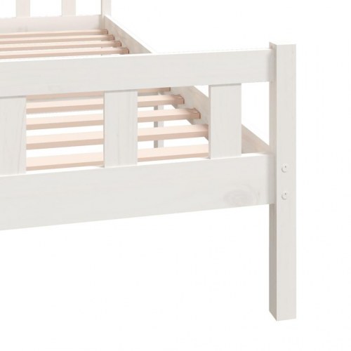 Sengestel 180x200 cm Super King massivt fyrretræ hvid
