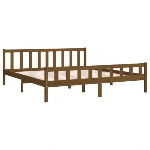 Sengestel 180x200 cm Super King massivt fyrretræ gyldenbrun