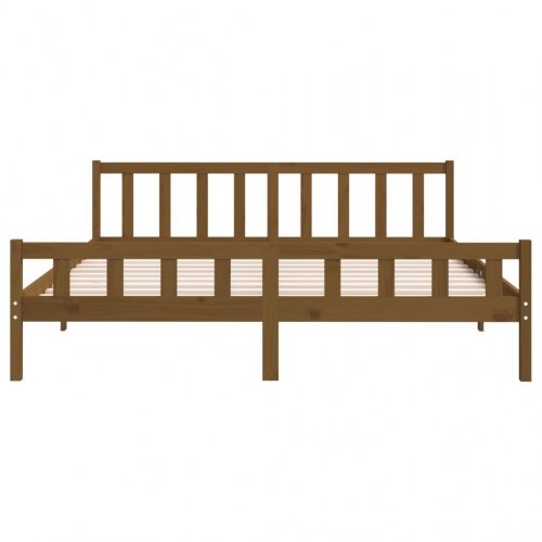 Sengestel 180x200 cm Super King massivt fyrretræ gyldenbrun