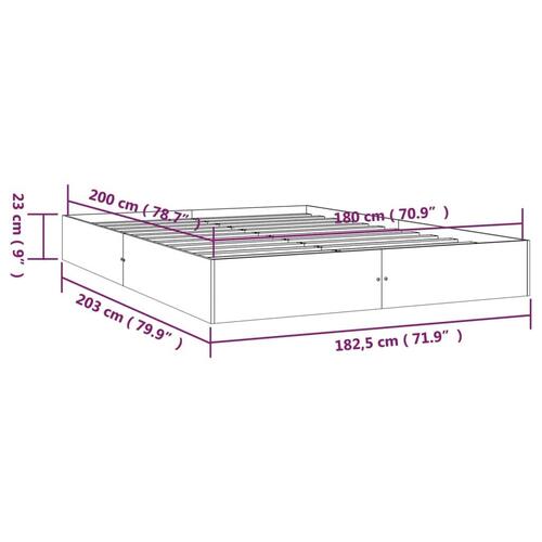 Sengeramme 180x200 cm massivt fyrretræ