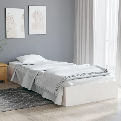 Sengeramme 75x190 cm Small Single massivt træ hvid