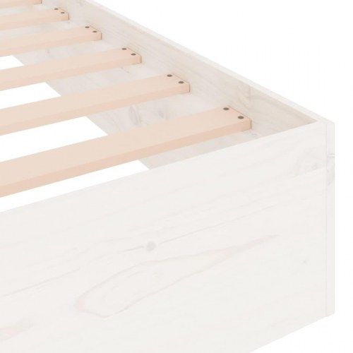 Sengeramme 75x190 cm Small Single massivt træ hvid
