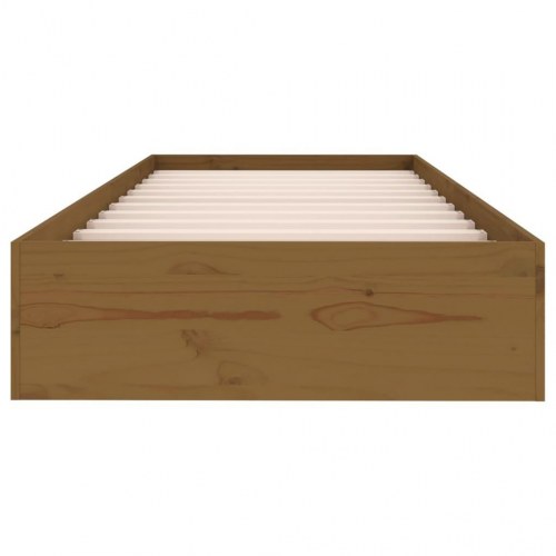 Sengeramme 75x190 cm Small Single massivt træ gyldenbrun